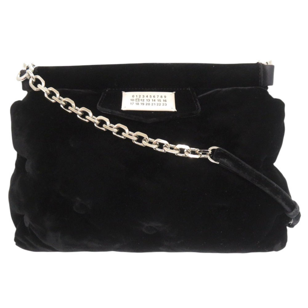 美品 メゾン マルジェラ グラムスラム SB1WG0049 ベロア ブラック ショルダーバッグ クラッチバッグ 黒 0185【中古】Maison Margiela