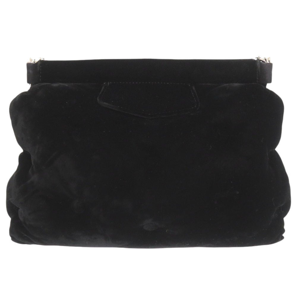 美品 メゾン マルジェラ グラムスラム SB1WG0049 ベロア ブラック ショルダーバッグ クラッチバッグ 黒 0185【中古】Maison Margiela