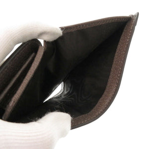 未使用 グッチ オフィディア ミディアム 813296 GG スプリーム PVCコーティングキャンバス レザー ブラウン 二つ折り財布 0191【中古】GUCCI