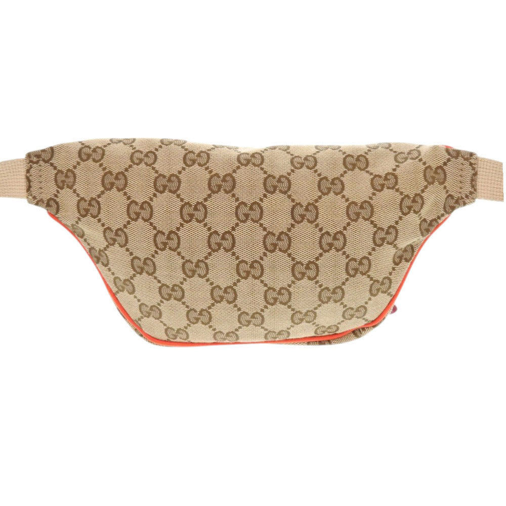 美品 グッチ × THE NORTH FACE 650299 GGキャンバス レザー ベージュ オレンジ ウエストバッグ ボディバッグ 0194【中古】GUCCI メンズ