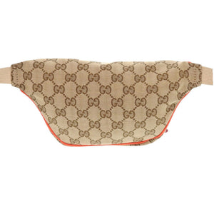 美品 グッチ × THE NORTH FACE 650299 GGキャンバス レザー ベージュ オレンジ ウエストバッグ ボディバッグ 0194【中古】GUCCI メンズ
