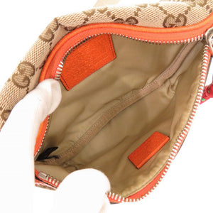 美品 グッチ × THE NORTH FACE 650299 GGキャンバス レザー ベージュ オレンジ ウエストバッグ ボディバッグ 0194【中古】GUCCI メンズ