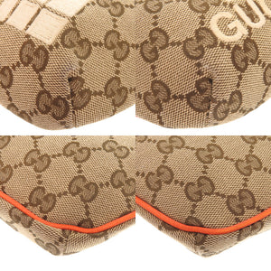 美品 グッチ × THE NORTH FACE 650299 GGキャンバス レザー ベージュ オレンジ ウエストバッグ ボディバッグ 0194【中古】GUCCI メンズ
