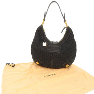 新品同様 ロエベ キャンバス レザー ネイビー ワンショルダーバッグ ショルダーバッグ 0212【中古】LOEWE