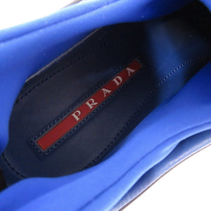 未使用品 プラダ プラダスポーツ 4E3052 サイズ6 1/2 レザー ブラック ブルー スニーカー 0229【中古】PRADA メンズ