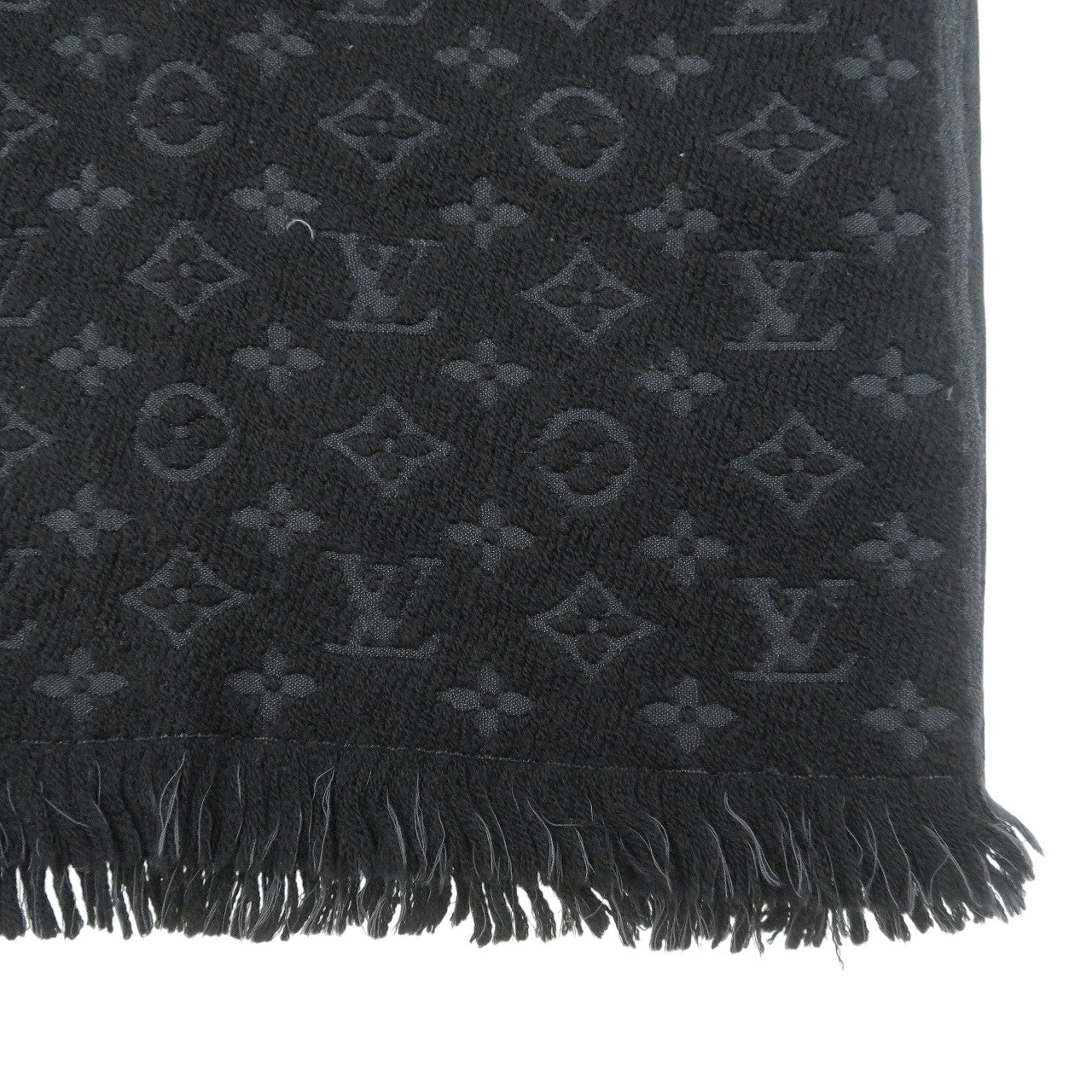 ルイヴィトン エシャルプ モノグラム クラシック M70520 ウール ノワール マフラー ストール 0230【中古】LOUIS VUITTON