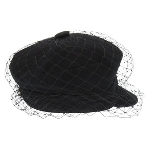 美品 クリスチャンディオール DIOR ARTY チュール付き サイズ57 86ATY920G130 コットン ブラック キャスケット 帽子 黒 0231【中古】Christian Dior