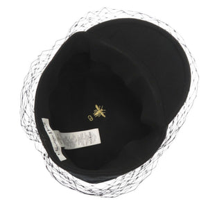 美品 クリスチャンディオール DIOR ARTY チュール付き サイズ57 86ATY920G130 コットン ブラック キャスケット 帽子 黒 0231【中古】Christian Dior
