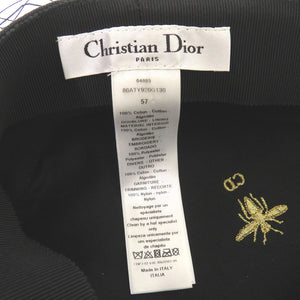 美品 クリスチャンディオール DIOR ARTY チュール付き サイズ57 86ATY920G130 コットン ブラック キャスケット 帽子 黒 0231【中古】Christian Dior