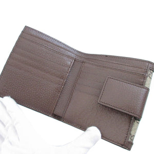 新品同様 グッチ オフディア 523173 GGスプリーム レザー ベージュ ブラウン 茶 Wホック財布 財布 0250【中古】GUCCI