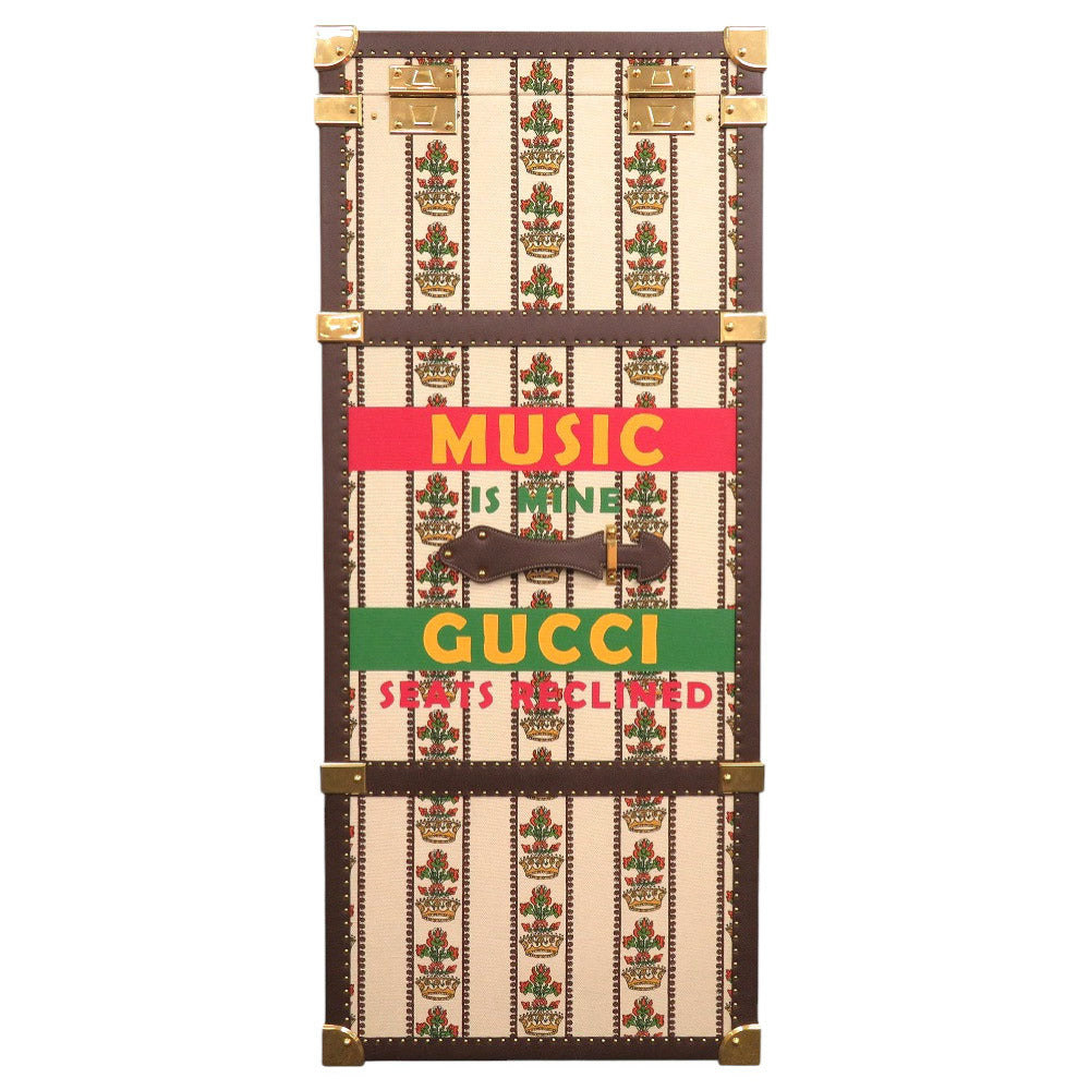 未使用 グッチ サヴォイ GUCCI 100 MUSIC 194058 100周年 トランク ワードローブ キャンバス レザー ウッド ベージュ 0251 【中古】GUCCI メンズ