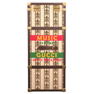 未使用 グッチ サヴォイ GUCCI 100 MUSIC 194058 100周年 トランク ワードローブ キャンバス レザー ウッド ベージュ 0251 【中古】GUCCI メンズ