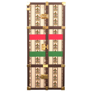 未使用 グッチ サヴォイ GUCCI 100 MUSIC 194058 100周年 トランク ワードローブ キャンバス レザー ウッド ベージュ 0251 【中古】GUCCI メンズ