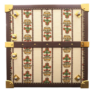 未使用 グッチ サヴォイ GUCCI 100 MUSIC 194058 100周年 トランク ワードローブ キャンバス レザー ウッド ベージュ 0251 【中古】GUCCI メンズ