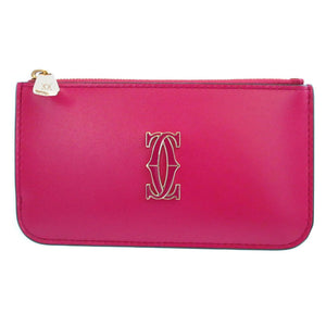 新品同様 カルティエ ドゥーブルCドゥカルティエ L3001893 レザー ピンク カードケース コインケース フラグメントケース 0256【中古】Cartier