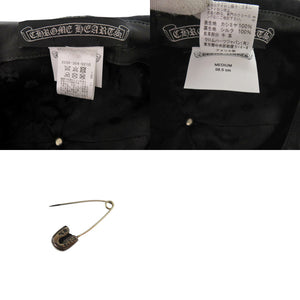 美品 クロムハーツ GINA ジーナ クロスボール セーフピン付き ベレー帽 カシミヤ シルク ブラック 黒 0263【中古】CHROME HEARTS