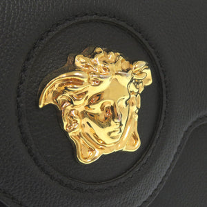 美品 ジャンニ ヴェルサーチ ラ メドゥーサ レザー ブラック 2WAY ハンドバッグ ショルダーバッグ 0270【中古】Gianni Versace
