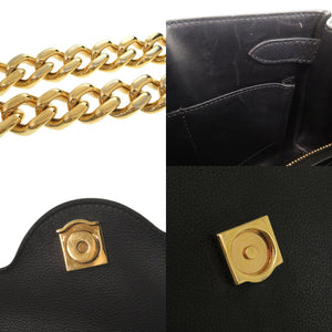 美品 ジャンニ ヴェルサーチ ラ メドゥーサ レザー ブラック 2WAY ハンドバッグ ショルダーバッグ 0270【中古】Gianni Versace