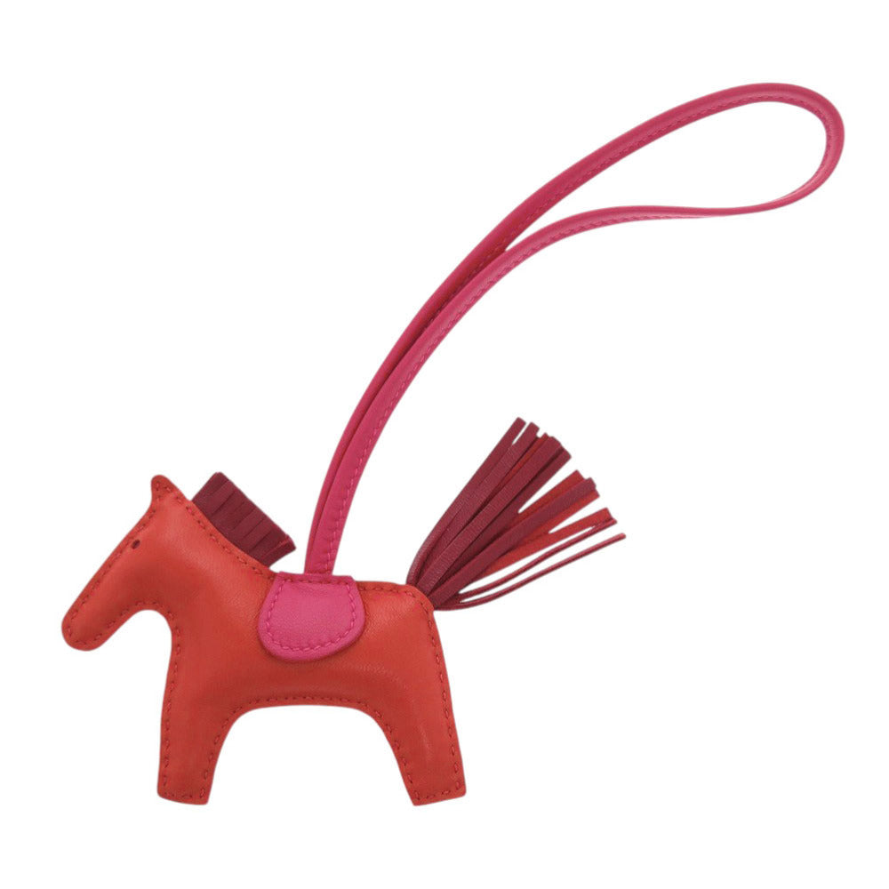 美品 エルメス ロデオチャームPM アニョーミロ Y刻印(2020年製) ローズメキシコ ルビー ルージュインディアン バッグチャーム キーホルダー 0271【中古】HERMES