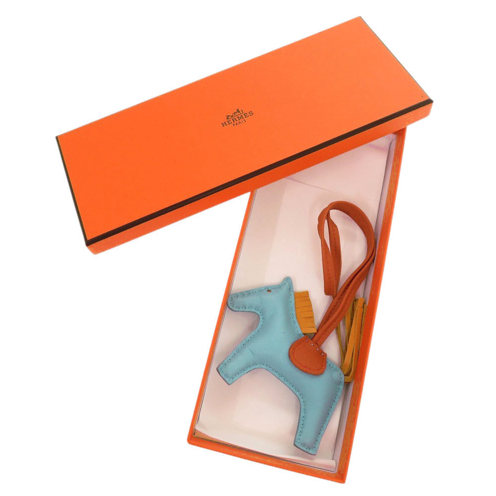 美品 エルメス ロデオチャームPM アニョーミロ セレスト カーネリアン ナチュラルブトンドール A刻印(2017年製) バッグチャーム キーホルダー 0273【中古】HERMES