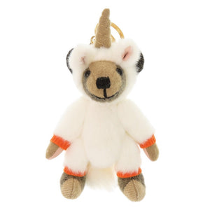 未使用品 バーバリー トーマスベア ユニコーンコスチューム カシミヤ ポリエステル レザー ホワイト ブラウン キーホルダー バッグチャーム 0275【中古】BURBERRY