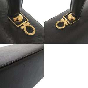 美品 サルヴァトーレフェラガモ ガンチーニ AF-21 2181 レザー ブラック ハンドバッグ 黒 0281【中古】Salvatore Ferragamo