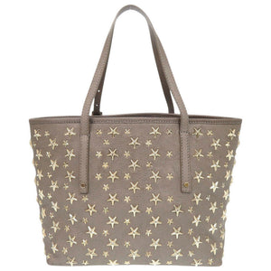 美品 ジミーチュウ SASHA サシャ スタースタッズ レザー スタッズ グレージュ系 トートバッグ ハンドバッグ 0282【中古】JIMMY CHOO