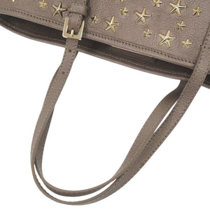 美品 ジミーチュウ SASHA サシャ スタースタッズ レザー スタッズ グレージュ系 トートバッグ ハンドバッグ 0282【中古】JIMMY CHOO