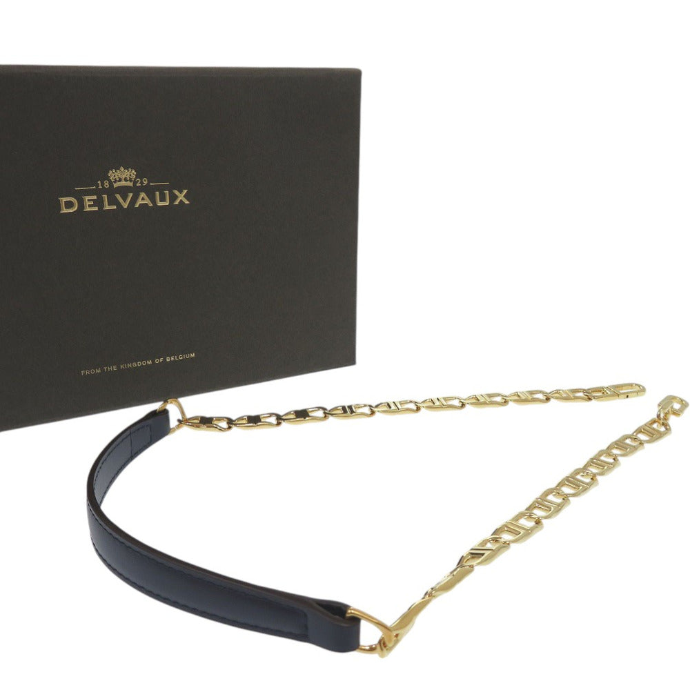 未使用品 デルボー D Chain Strap Dチェーンストラップ AN0017AAM0AZBDO ショルダーストラップ レザー ナイトスカイ 0288【中古】DELVAUX