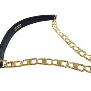 未使用品 デルボー D Chain Strap Dチェーンストラップ AN0017AAM0AZBDO ショルダーストラップ レザー ナイトスカイ 0288【中古】DELVAUX