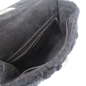 美品 ヴァレンティノガラヴァーニ ローマンスタッズ カシミヤ ブラック ゴールド金具 黒 ハンドバッグ 0289【中古】Valentino Garavani