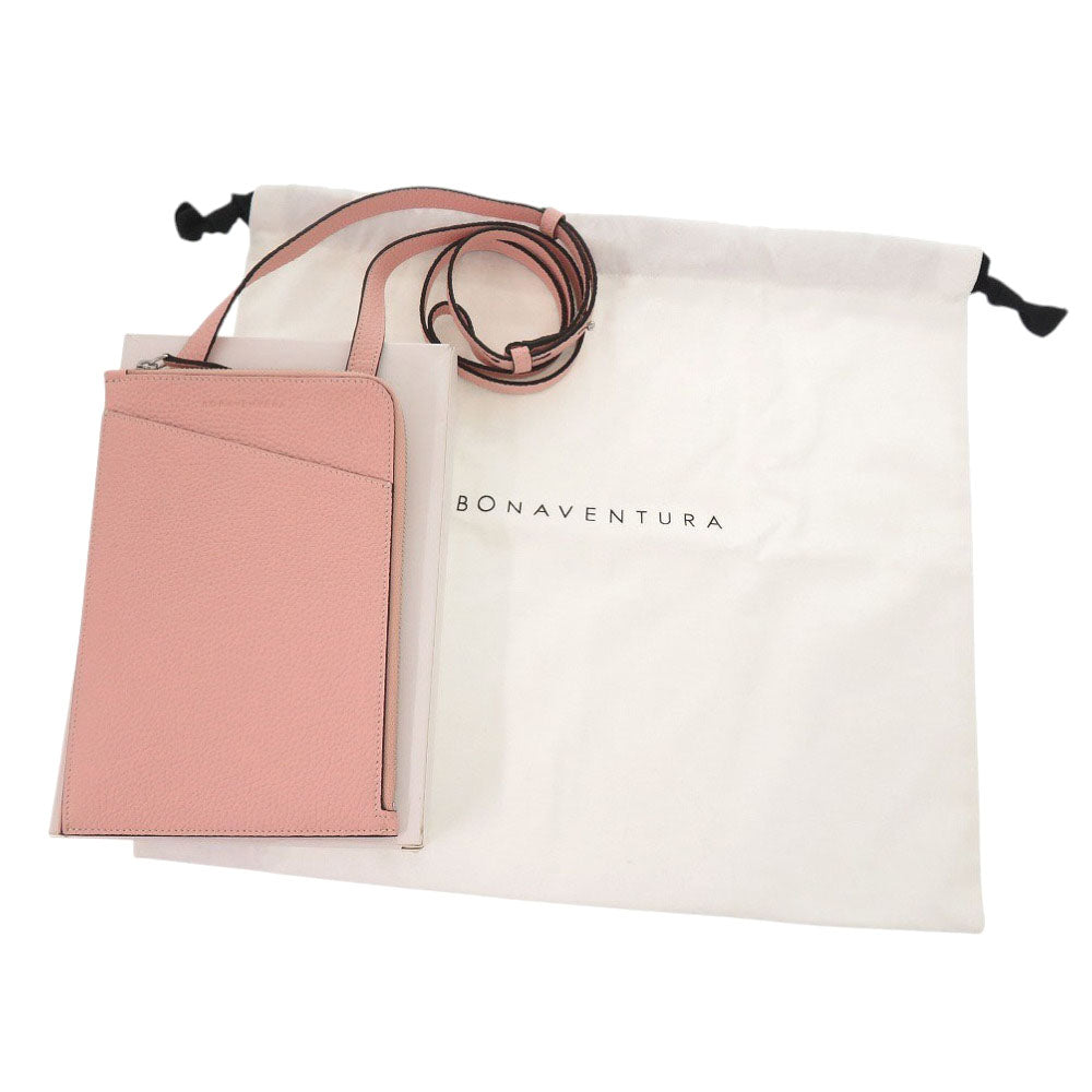 未使用 ボナベンチュラ ライリー ショルダーバッグ BSST1 サクラピンク レザー 0291【中古】BONAVENTURA