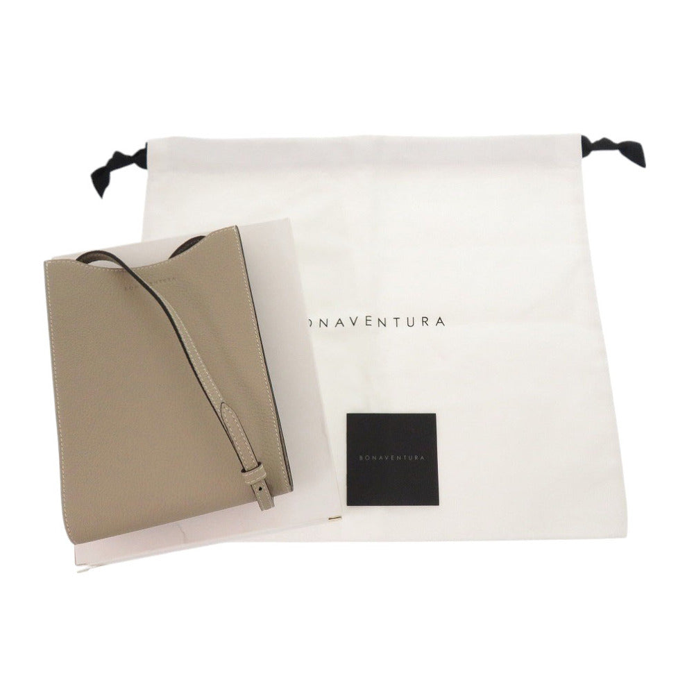未使用 ボナベンチュラ リア ミニ BSCT1-GG グレージュ レザー ショルダーバッグ 0292【中古】BONAVENTURA