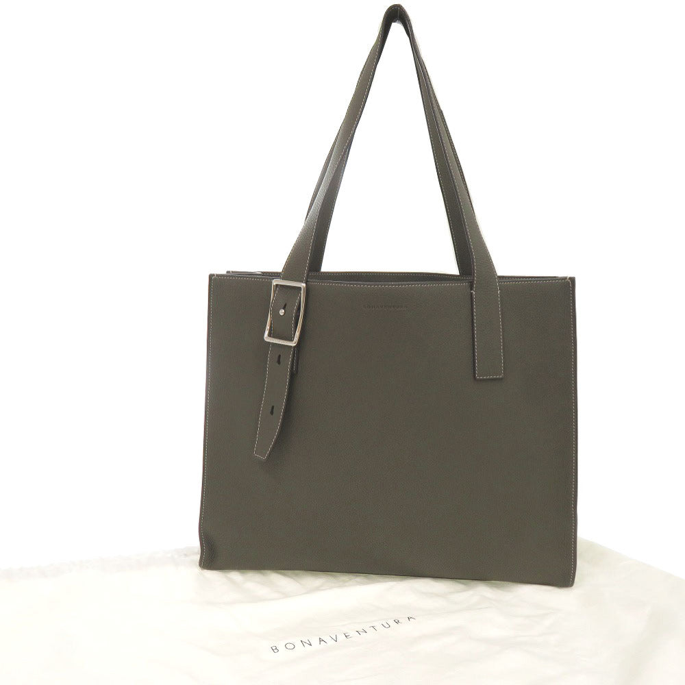 新品同様 ボナベンチュラ 二コラ BBTO1-OL レザー オリーブ トートバッグ 0293【中古】BONAVENTURA