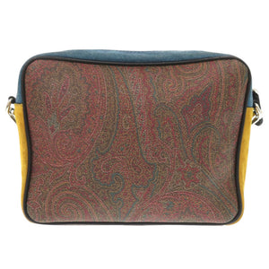 美品 エトロ ペイズリー柄 レザー PVC マルチカラー ショルダーバッグ 0295【中古】ETRO メンズ