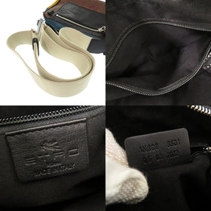 美品 エトロ ペイズリー柄 レザー PVC マルチカラー ショルダーバッグ 0295【中古】ETRO メンズ