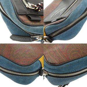 美品 エトロ ペイズリー柄 レザー PVC マルチカラー ショルダーバッグ 0295【中古】ETRO メンズ