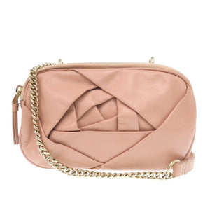 美品 ロジェヴィヴィエ レザー ピンク チェーンショルダーバッグ 0296【中古】Roger Vivier