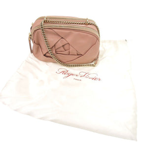 美品 ロジェヴィヴィエ レザー ピンク チェーンショルダーバッグ 0296【中古】Roger Vivier