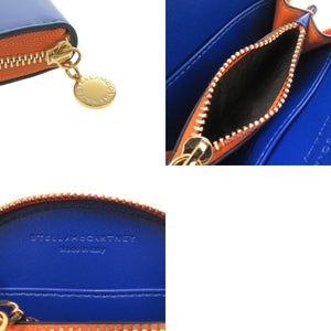 未使用 ステラマッカートニー ハーフムーン トリコロールカラー 700258 スカイブルー ポリウレタン コインケース 青 0302【中古】Stella McCartney