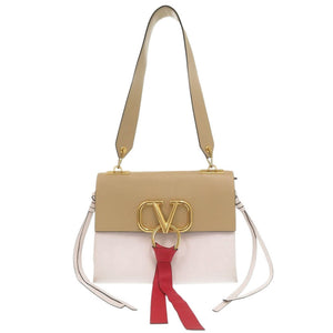 ヴァレンティノ・ガラヴァーニ Vスリング レザー ベージュ ショルダーバッグ ホワイト 0308【中古】Valentino Garavani