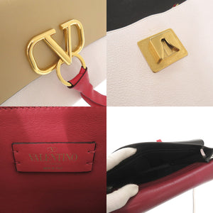 ヴァレンティノ・ガラヴァーニ Vスリング レザー ベージュ ショルダーバッグ ホワイト 0308【中古】Valentino Garavani