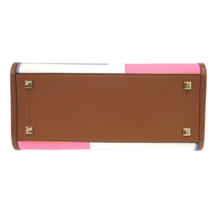 新品同様 ジミーチュウ アベニュー S レザー キャンバス ブラウン トートバッグ マルチカラー 0310【中古】JIMMY CHOO