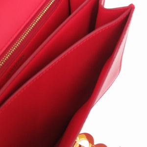 新品同様 バーバリー レザー レッド ゴールド金具 ショルダーバッグ 赤 0311【中古】BURBERRY レディース