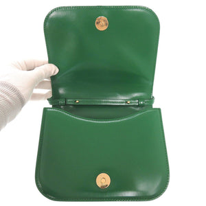新品同様 ジルサンダー タオ レザー グリーン ショルダーバッグ 0312【中古】JIL SANDER