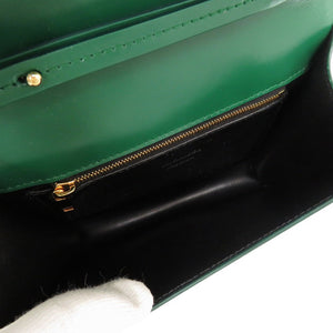 新品同様 ジルサンダー タオ レザー グリーン ショルダーバッグ 0312【中古】JIL SANDER