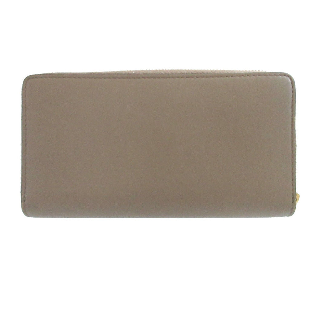 美品 グッチ バンブー 453158 レザー ベージュ ラウンドファスナー長財布 財布 0319【中古】GUCCI