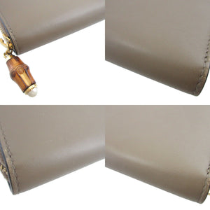 美品 グッチ バンブー 453158 レザー ベージュ ラウンドファスナー長財布 財布 0319【中古】GUCCI