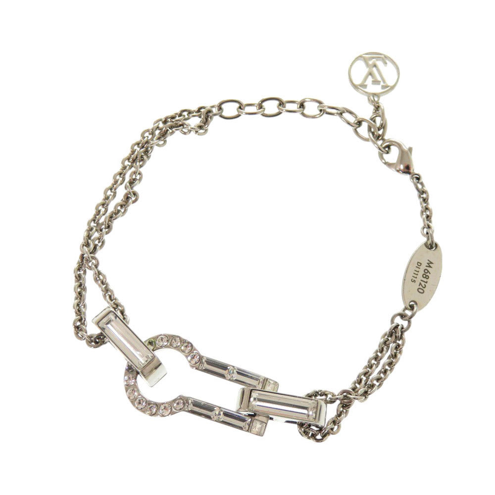 美品 ルイ ヴィトン シングルブレスレット セリュールストラス M68120 メタル ラインストーン シルバー ブレスレット LV 0322【中古】LOUIS VUITTON