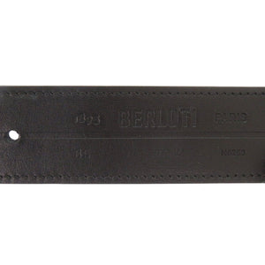 新品同様 ベルルッティ シグネチャーキャンバス レザー ブラック ベルト 黒 0323【中古】BERLUTI メンズ